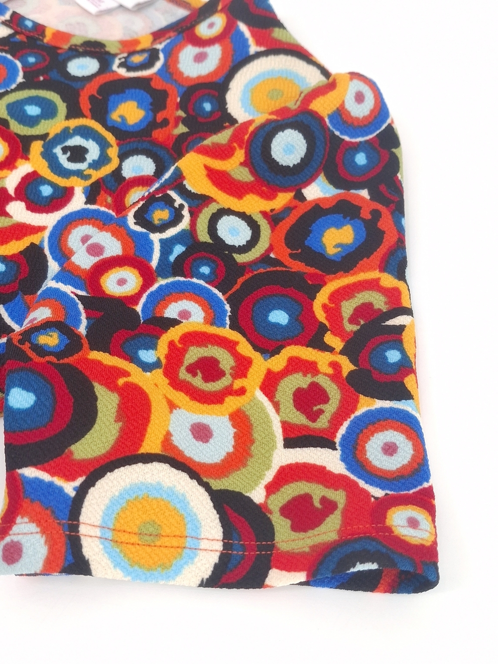 ✨LuLaRoe Amelia Dress Size Medium Mod Retro Colorful Swirl Pleated Pockets✨ - Picture 10 of 12